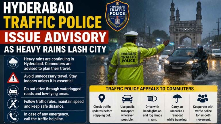 Hyderabad Traffic Police Issue Advisory As Heavy Rains Lash City