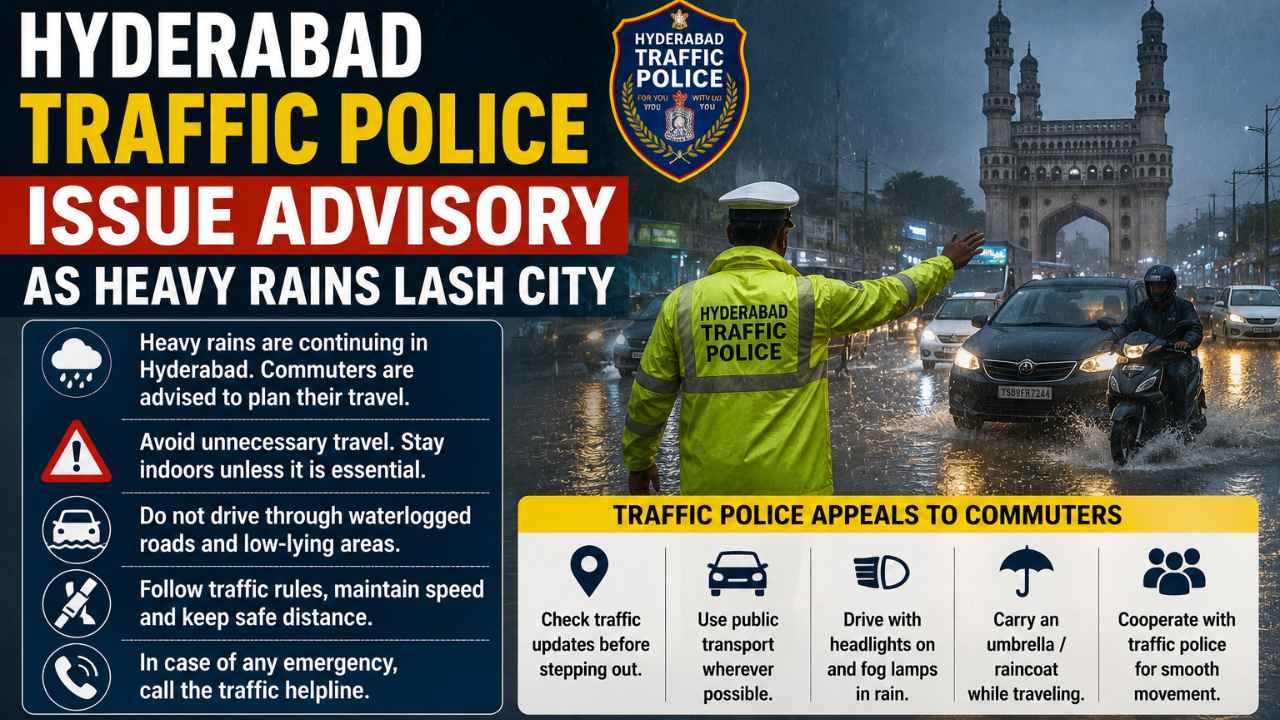 Hyderabad Traffic Police Issue Advisory As Heavy Rains Lash City