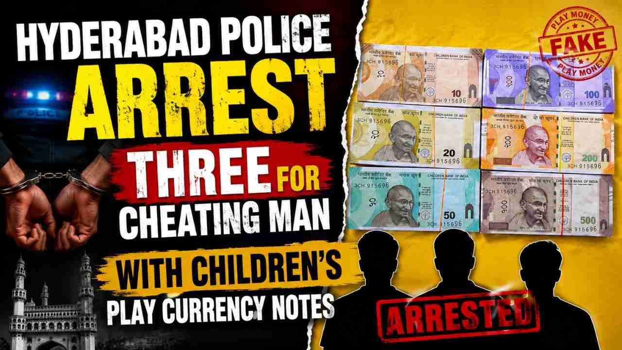 Hyderabad Police Arrest Three for Cheating Man with Children’s Play Currency Notes