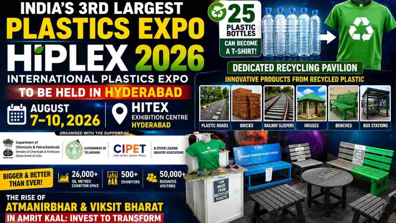 India’s 3rd Largest Plastics Expo HIPLEX 2026 to Be Held in Hyderabad from August 7