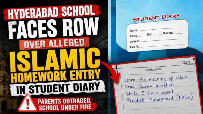 Hyderabad School Faces Row Over Alleged Islamic Homework Entry in Student Diary