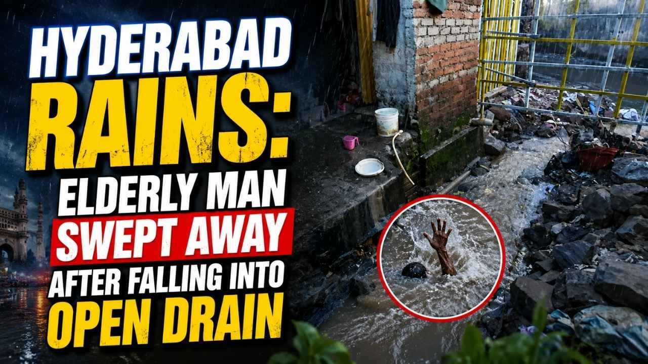 Hyderabad Rains: Elderly Man Swept Away After Falling Into Open Drain