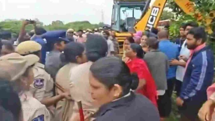 Farmers Detained During Protest Over Proposed Bullet Train Hub In Shamshabad