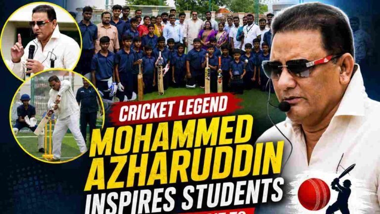Mohammed Azharuddin Inspires Students During Visit to Telangana Public School, Arutla