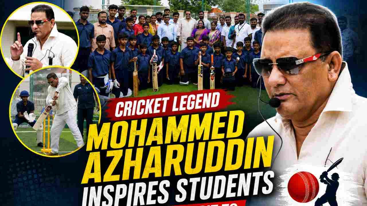 Mohammed Azharuddin Inspires Students During Visit to Telangana Public School, Arutla