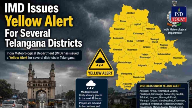IMD Issues Yellow Alert For Several Telangana Districts
