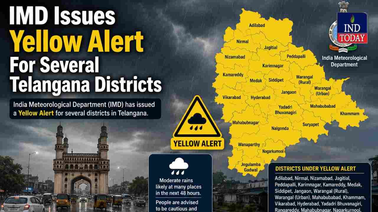 IMD Issues Yellow Alert For Several Telangana Districts