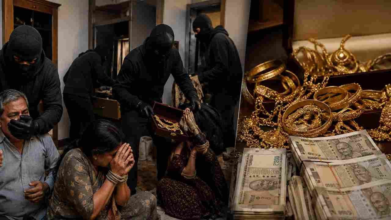 Armed Robbery In Karimnagar: 66 Tolas of Gold, Rs. 21 Lakh Cash Looted