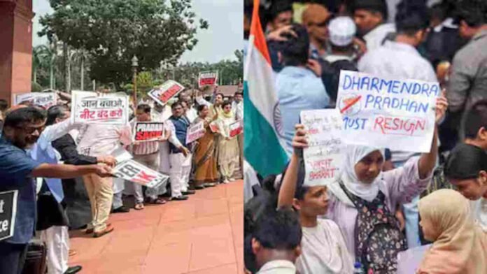 NDA Protests In Parliament, Accuses Congress Of Disrupting NEET Debate