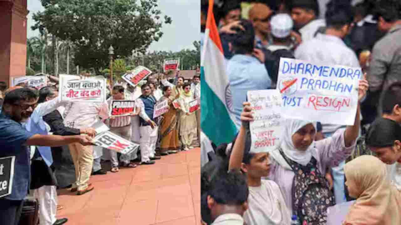 NDA Protests In Parliament, Accuses Congress Of Disrupting NEET Debate