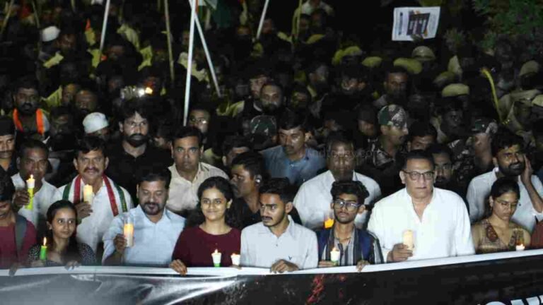 Minister Azharuddin Joins Revanth Reddy's NEET Candlelight Rally