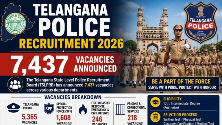 Telangana Police Recruitment 2026: 7,437 Vacancies Announced