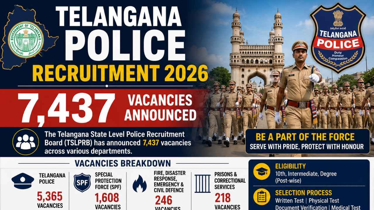 Telangana Police Recruitment 2026: 7,437 Vacancies Announced