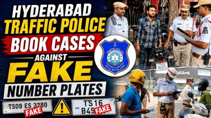 Hyderabad Traffic Police Book Cases Against Fake Number Plates