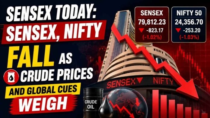 Sensex Today: Sensex, Nifty Fall as Crude Prices and Global Cues Weigh