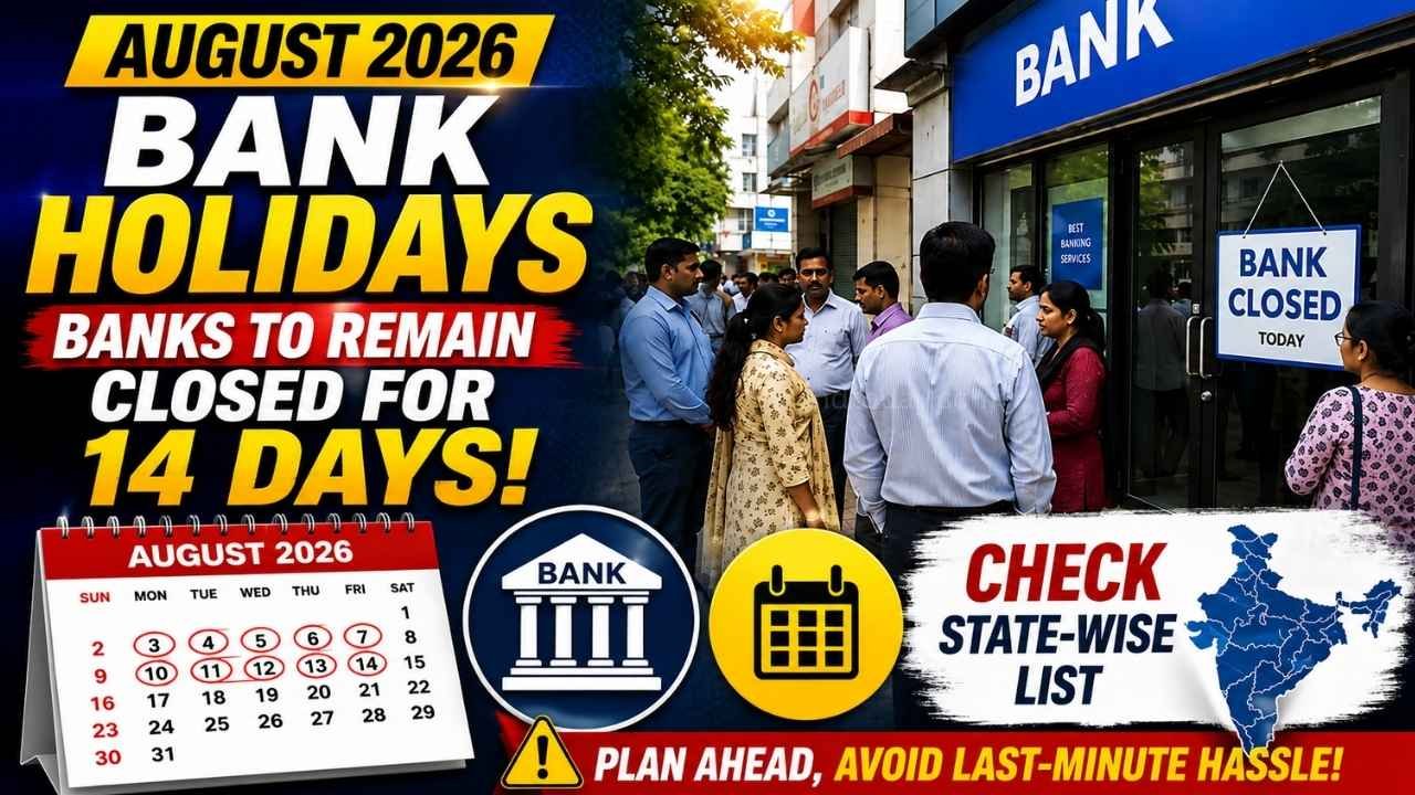 August 2026 Bank Holidays: Banks to Remain Closed for 14 Days; Check State-wise List