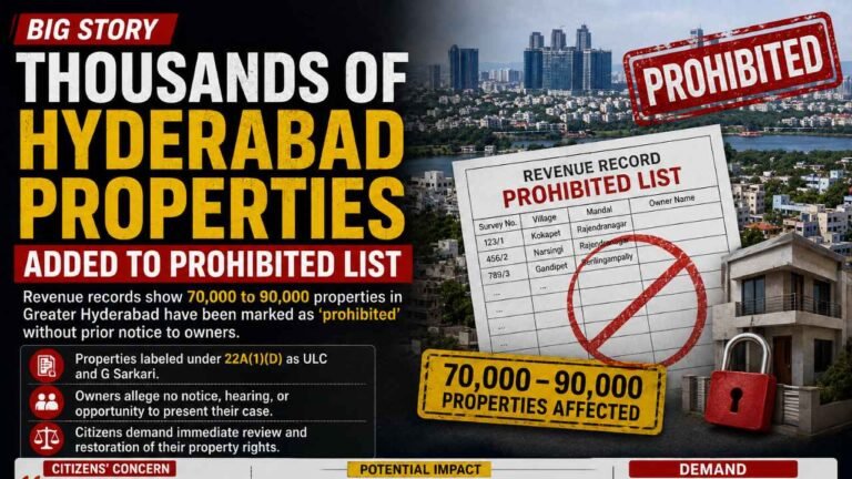 Thousands Of Hyderabad Properties Added To Prohibited List