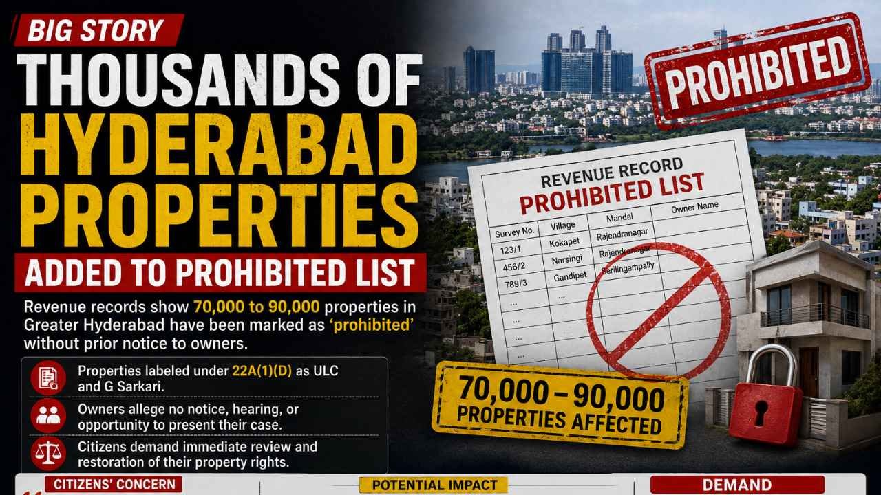 Thousands Of Hyderabad Properties Added To Prohibited List