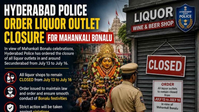 Hyderabad Police Order Liquor Outlet Closure For Mahankali Bonalu