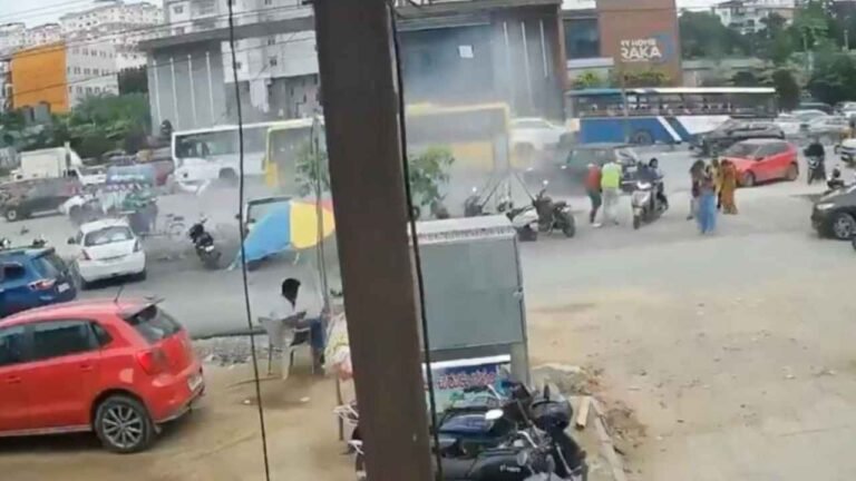 WATCH: Four Injured After Helium Cylinder Explodes Near Miyapur Mall