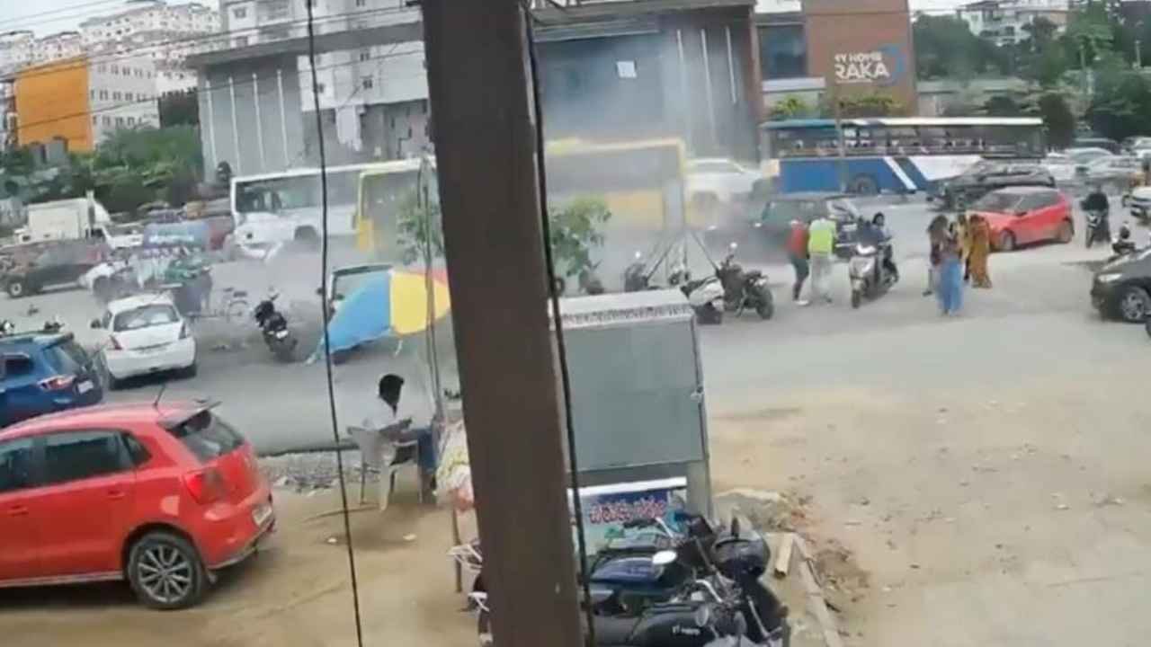 WATCH: Four Injured After Helium Cylinder Explodes Near Miyapur Mall