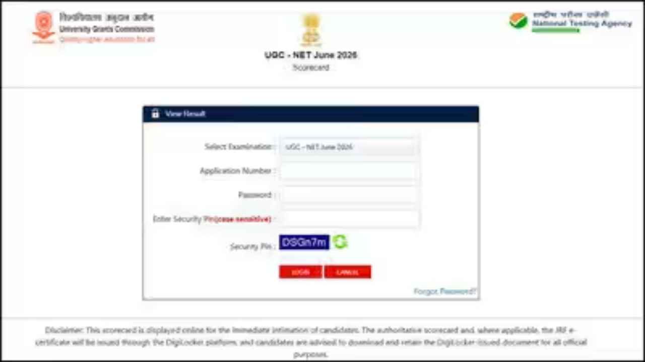 UGC NET June 2026 Result Out For 84 Subjects