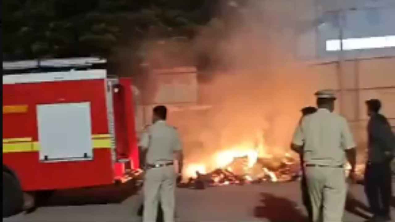 WATCH: Fire Breaks Out In Garbage At Near Charminar Bus Stand, No Injuries