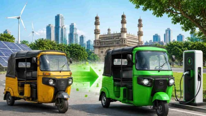 Telangana to Convert 18,766 Hyderabad Autos to EVs
