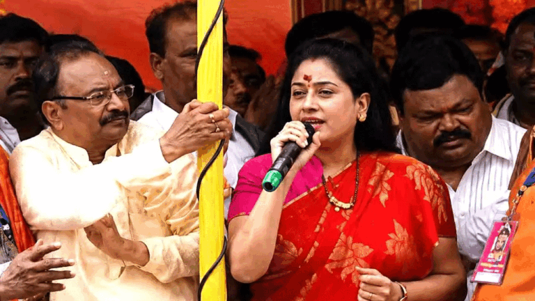 Vijayashanti Offer Bonam To Goddess In Borabanda