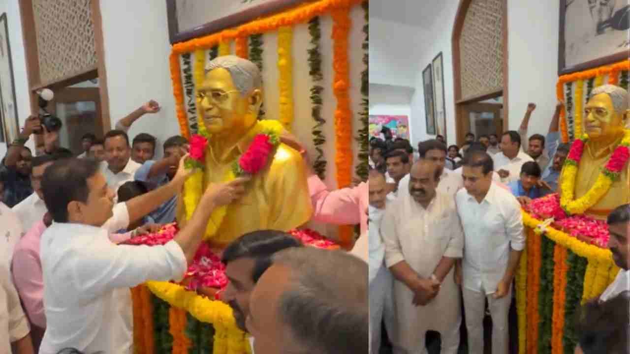 KTR, Harish Rao Pay Tribute To Prof Jayashankar