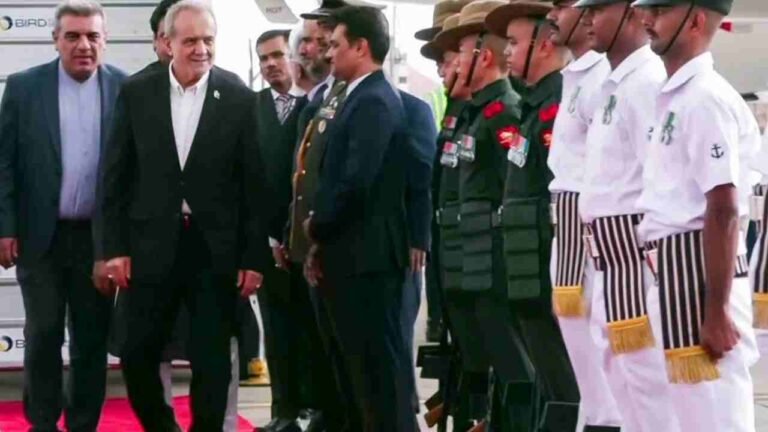 Iran President Masoud Pezeshkian Arrives In Delhi For BRICS Summit