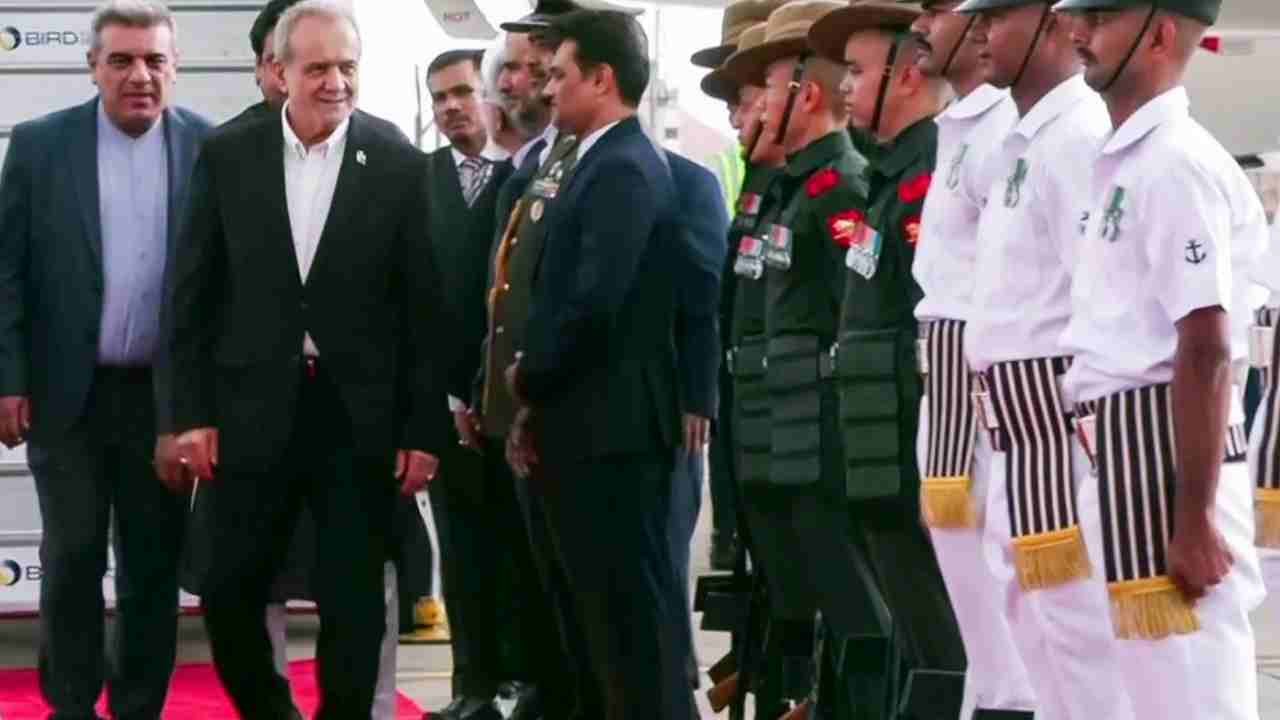 Iran President Masoud Pezeshkian Arrives In Delhi For BRICS Summit