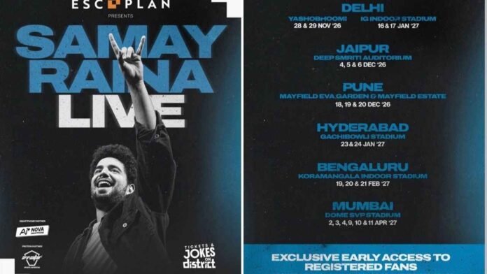 Samay Raina Announces Hyderabad Shows for India Tour