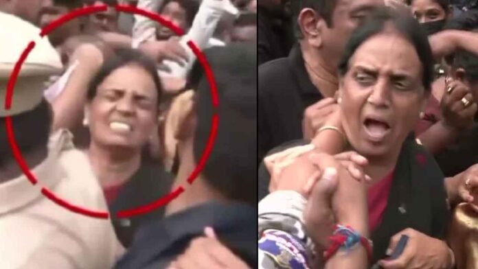 Police Insulted Sunitha Laxma Reddy By Pulling Her Saree BRS MLA In Tears