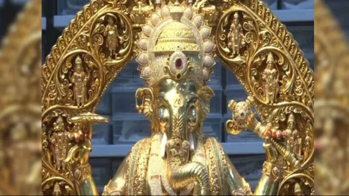 Gold-Plated Ganesha Idol Draws Crowds In Hyderabad