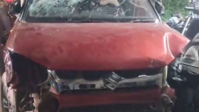 Speeding Car Crashes Into Eight Bikes In Kukatpally
