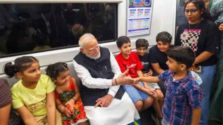 PM Modi Shares Glimpses of Delhi Metro Ride With Passengers