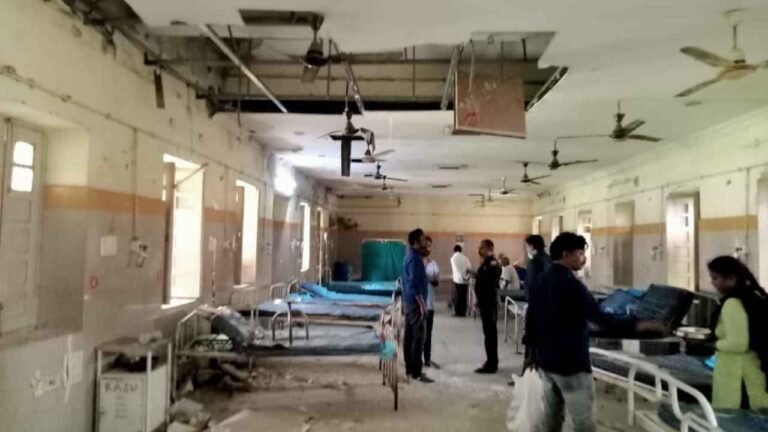 Warangal MGM Hospital Ceiling Collapse Injures Three People