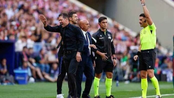 Diego Simeone First To See Yellow Card In Heated Madrid Derby