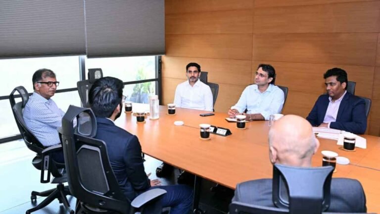 Nara Lokesh Ahmedabad: Torrent, Welspun Meetings