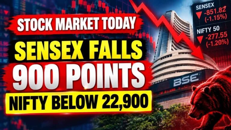 Stock Market Today: Sensex Falls 900 Points, Nifty Below 22,900