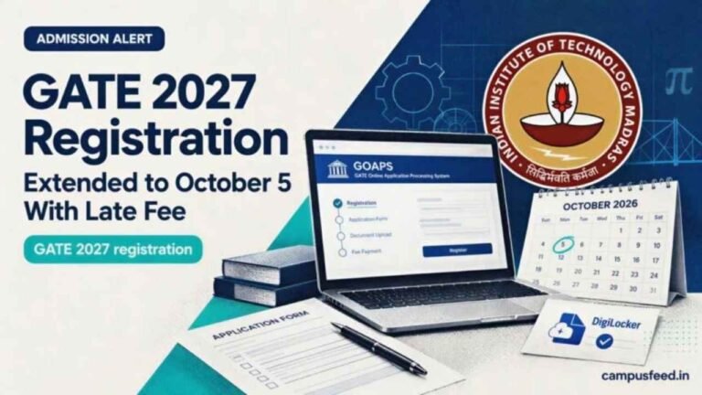 GATE 2027 Registration Extended To Oct 5 With Late Fee