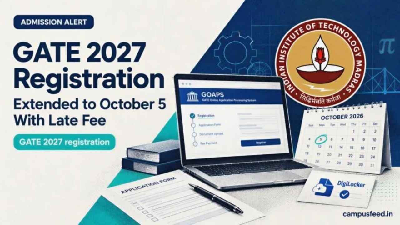 GATE 2027 Registration Extended To Oct 5 With Late Fee