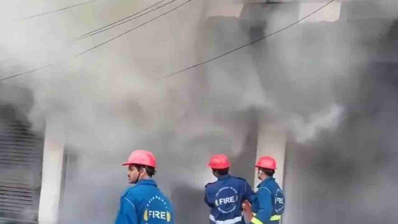 Car Set Ablaze Outside Businessman Office In Bowrampet
