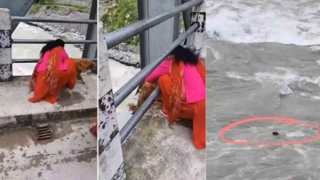 Nepal Viral Video: Woman Pushes Dog Into River From Bridge