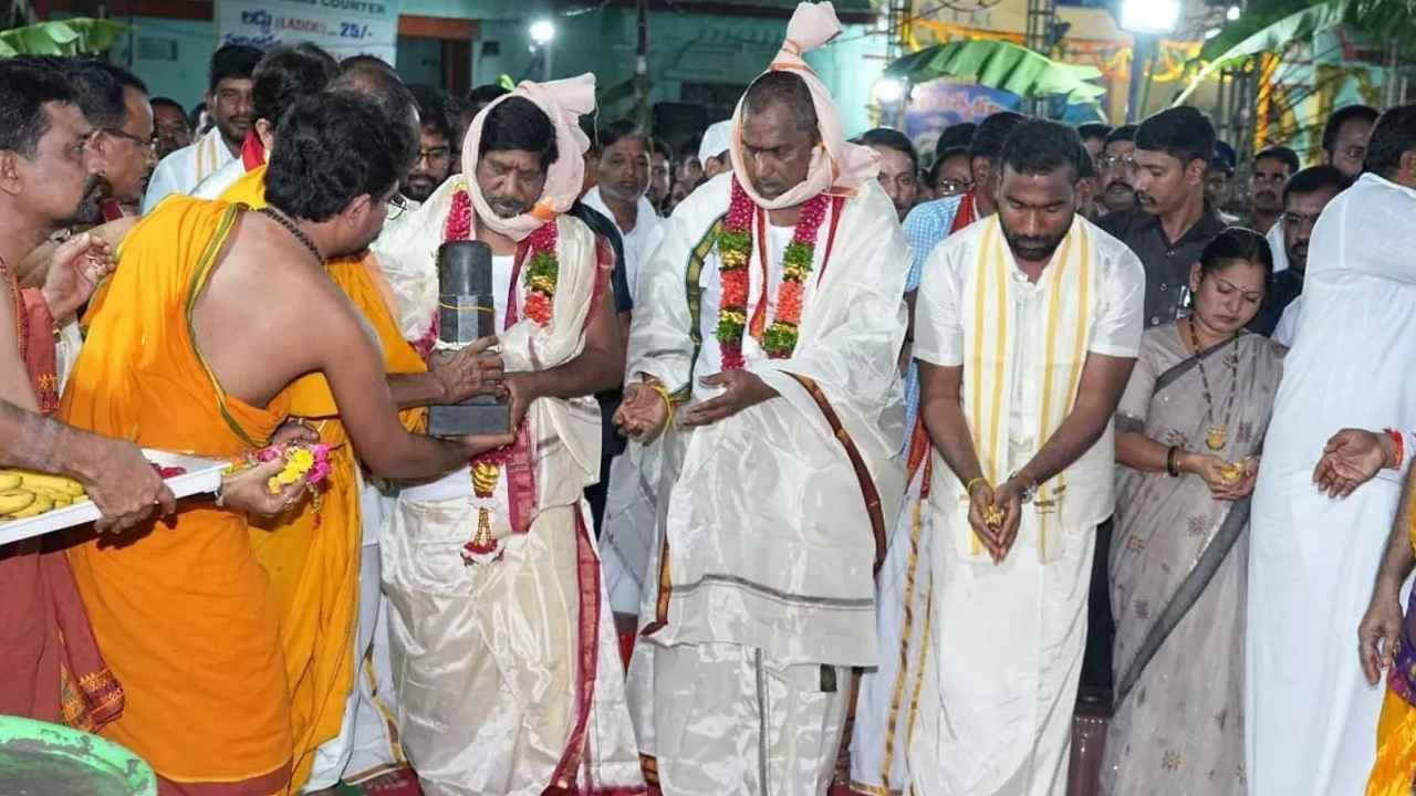 Bhumi Pooja Held For Reconstruction Of Sri Lakshmi Narasimha Swamy Temple
