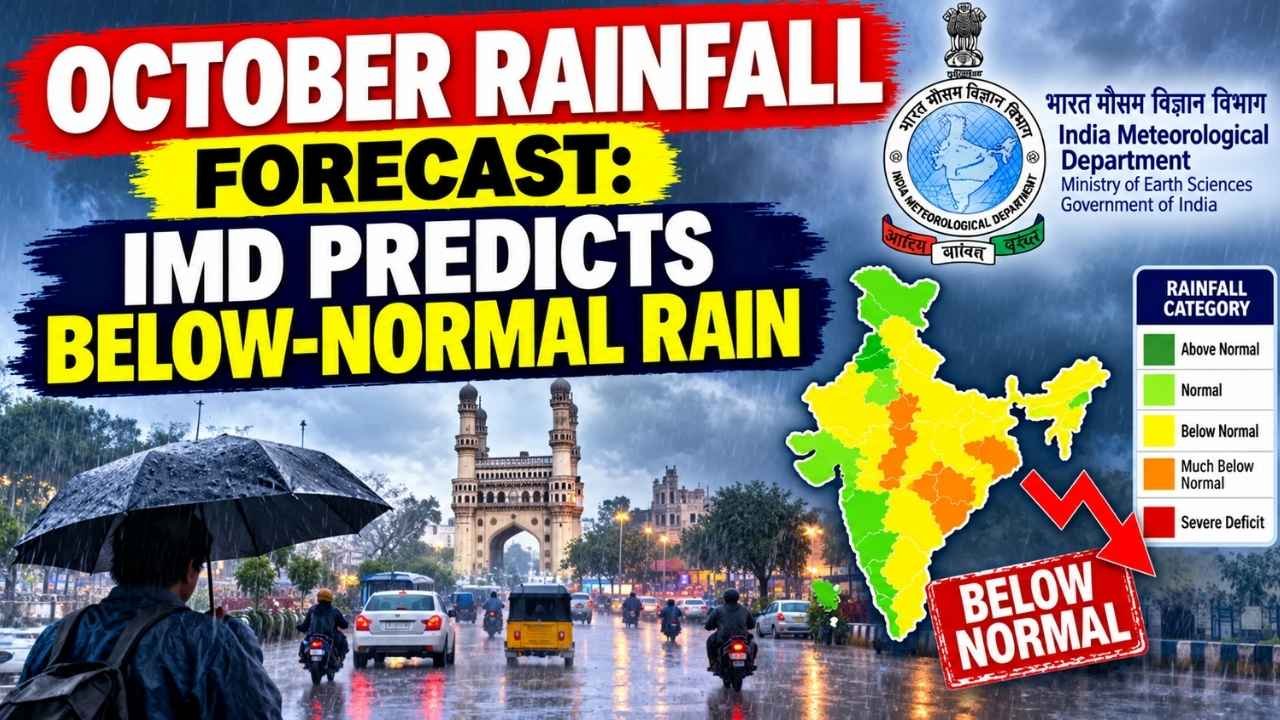 October Rainfall Forecast: IMD Predicts Below-Normal Rain