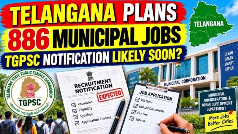 Telangana Plans 886 Municipal Jobs, TGPSC Notification Likely Soon