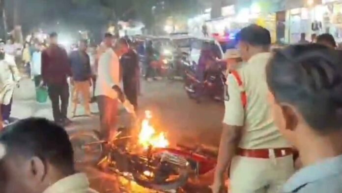 Hyderabad Man Sets Motorcycle On Fire After Row With Police