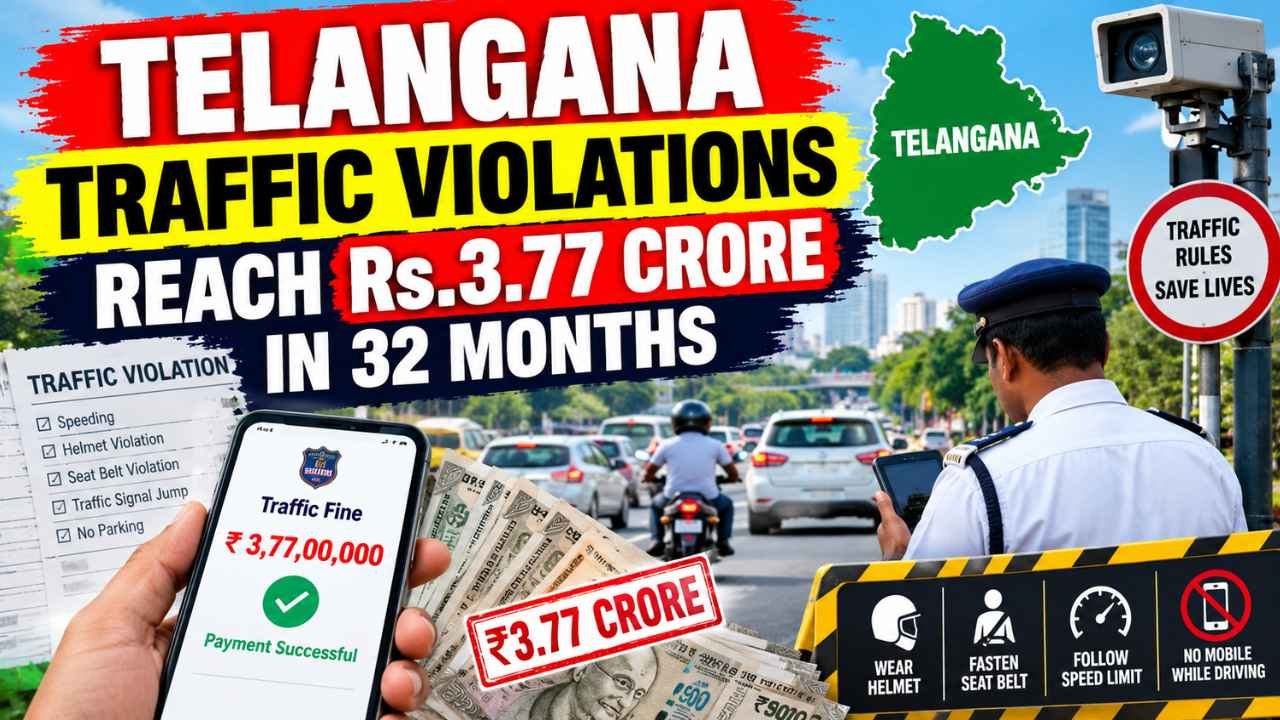 Telangana Traffic Violations Reach Rs.3.77 Crore In 32 Months